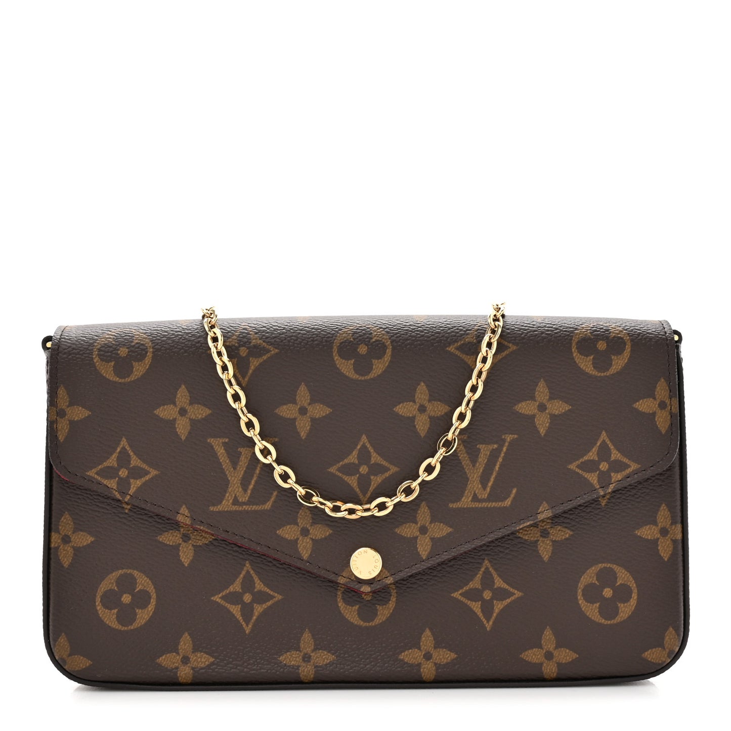 Monogram Pochette Felicie Chain Wallet Fuchsia