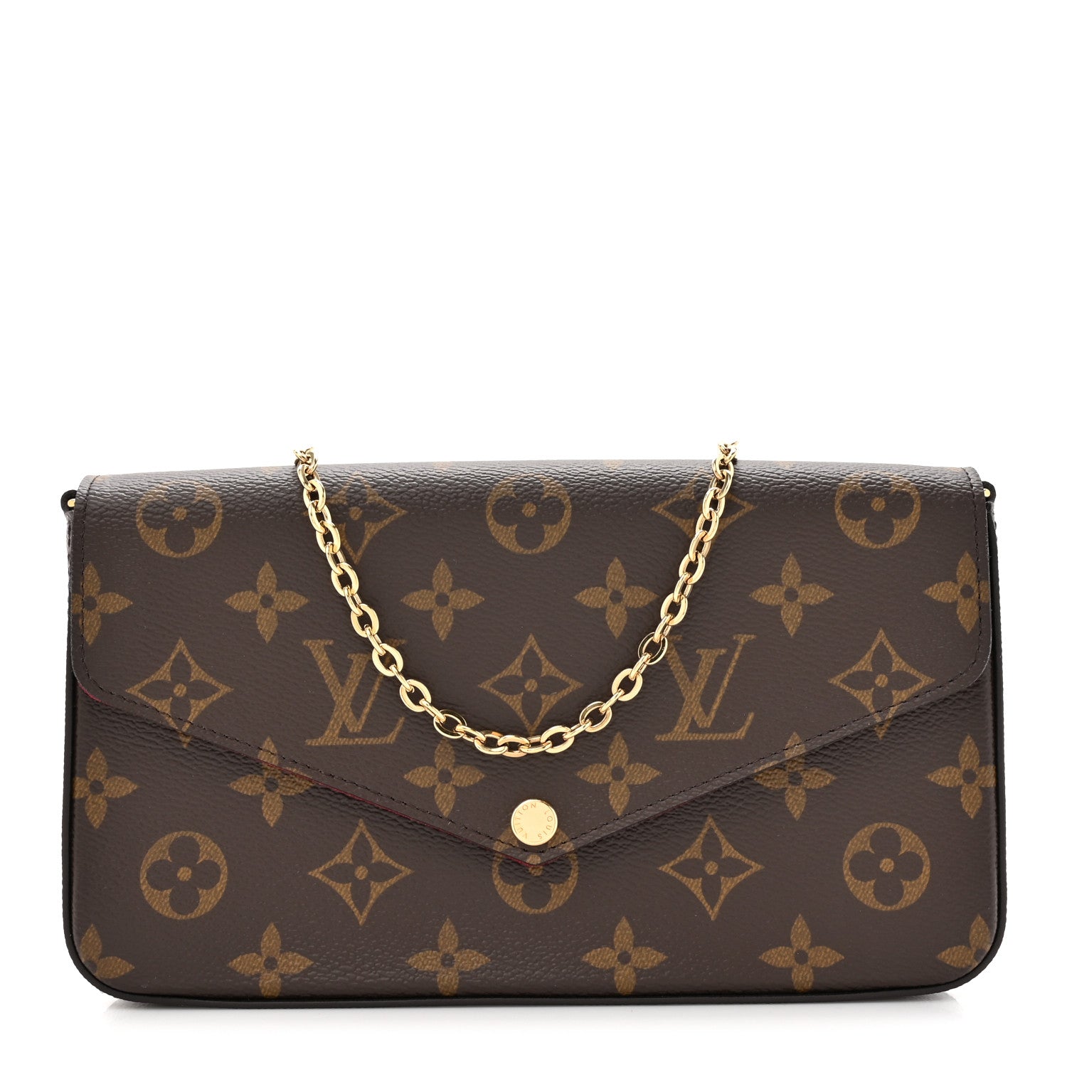 Louis Vuitton Monogram Pochette Felicie Chain Wallet Fuchsia 1 of 15