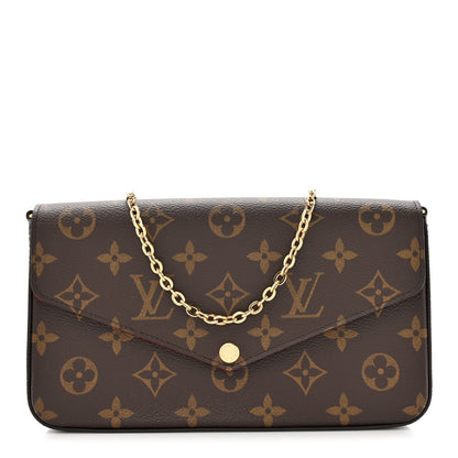 Louis Vuitton Monogram Pochette Felicie Chain Wallet Fuchsia 1 of 15
