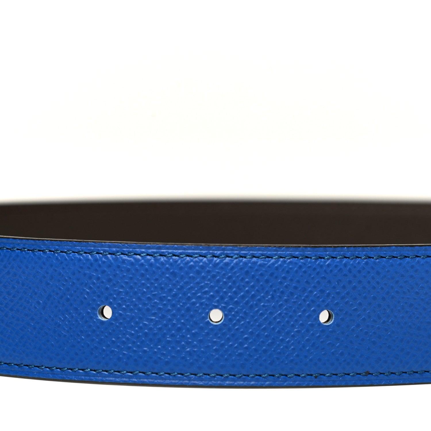 Hermes Epsom 32mm Belt Strap 90 Bleu Electrique Chocolate 4 of 5