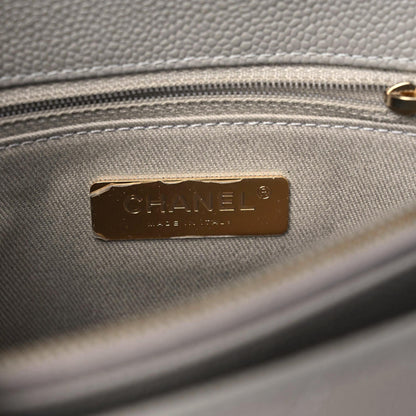 Chanel Grained Calfskin Small Stitched Flap Grey 6 of 11