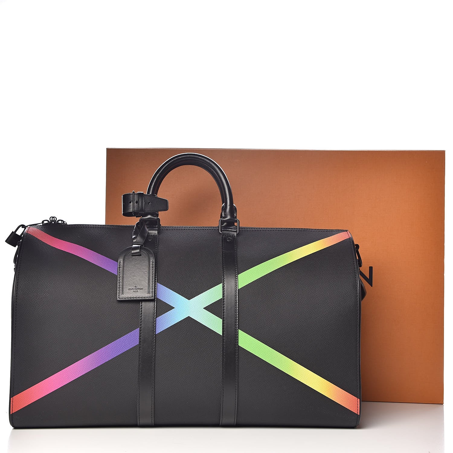 Louis Vuitton Taiga Rainbow Keepall Bandouliere 50 Black 15 of 15
