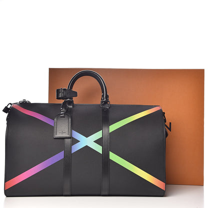 Louis Vuitton Taiga Rainbow Keepall Bandouliere 50 Black 15 of 15