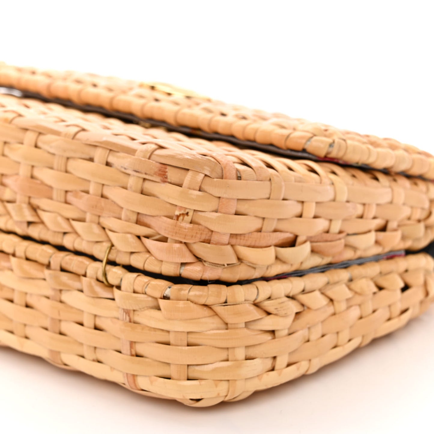 Glazed Wicker Mini Cestino Shoulder Bag Natural