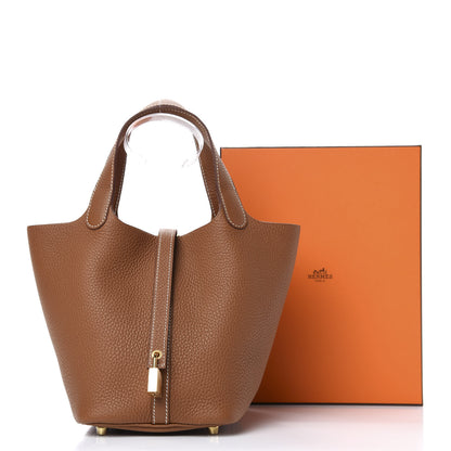 Hermes Taurillon Clemence Picotin Lock 18 PM Gold 10 of 10
