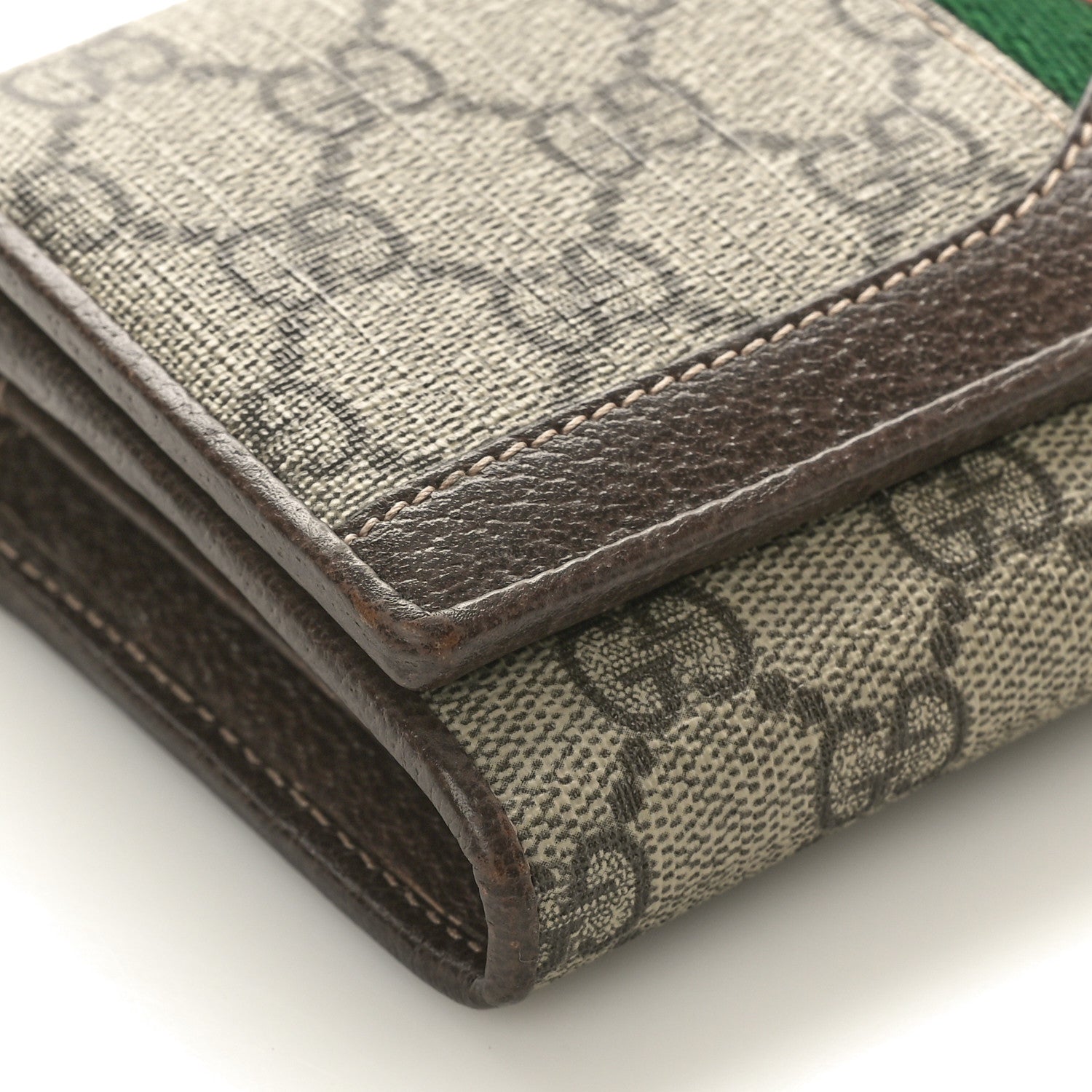 Gucci GG Supreme Monogram Web Ophidia Wallet On Chain Brown 9 of 10