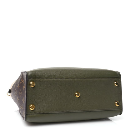 Louis Vuitton Calfskin Monogram On My Side MM Laurier Green Toffee Latte Beige 4 of 11