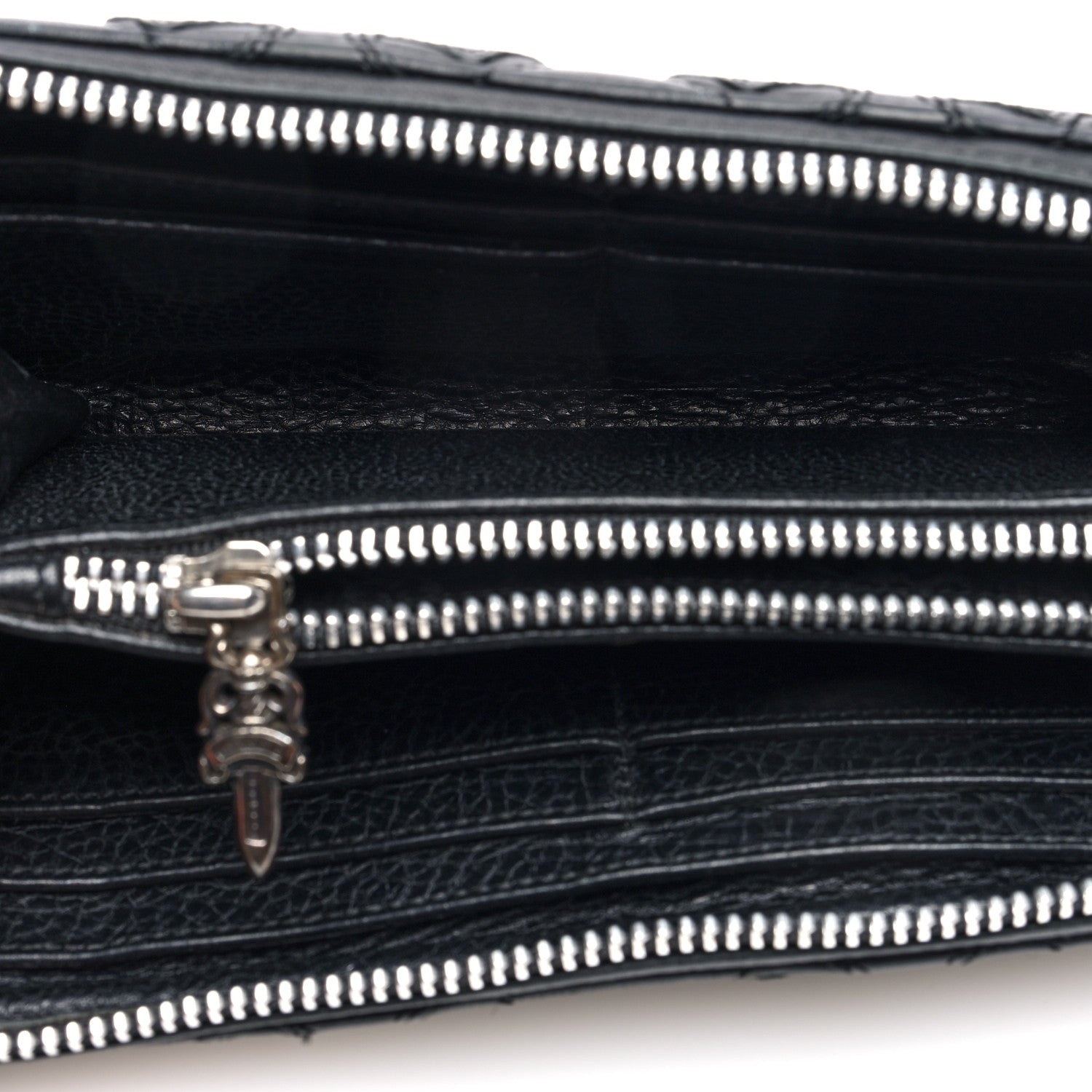 Chrome Hearts Lambskin Cemetery Cross Zip Wallet Black 5 of 6
