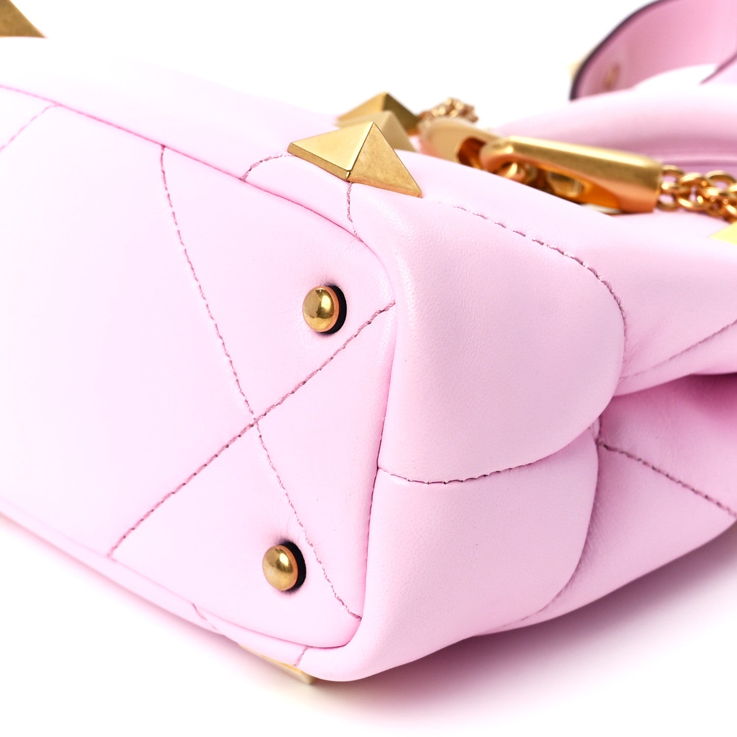 Valentino Garavani Nappa Mini Roman Stud The Handle Bag Pink Borealis 11 of 11