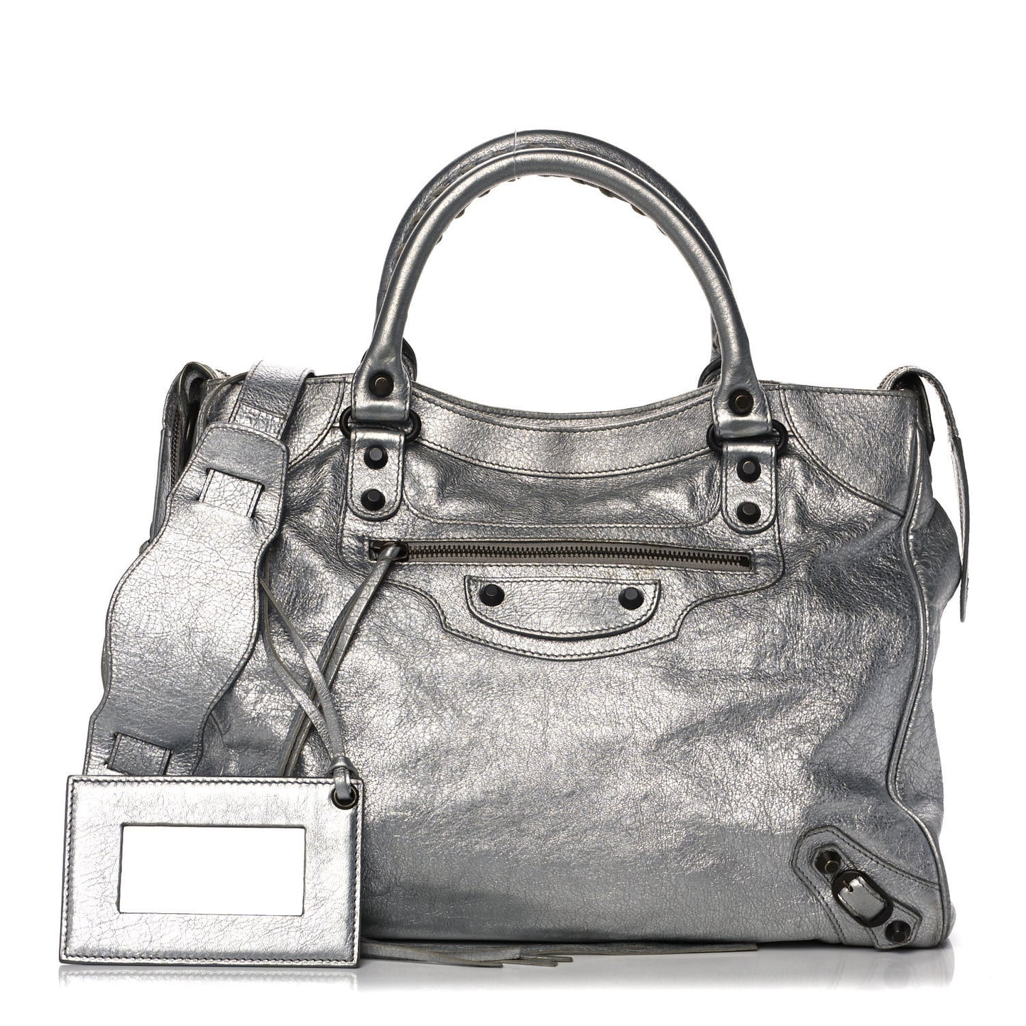 Metallic Agneau Classic Hardware Velo Gris Aluminum