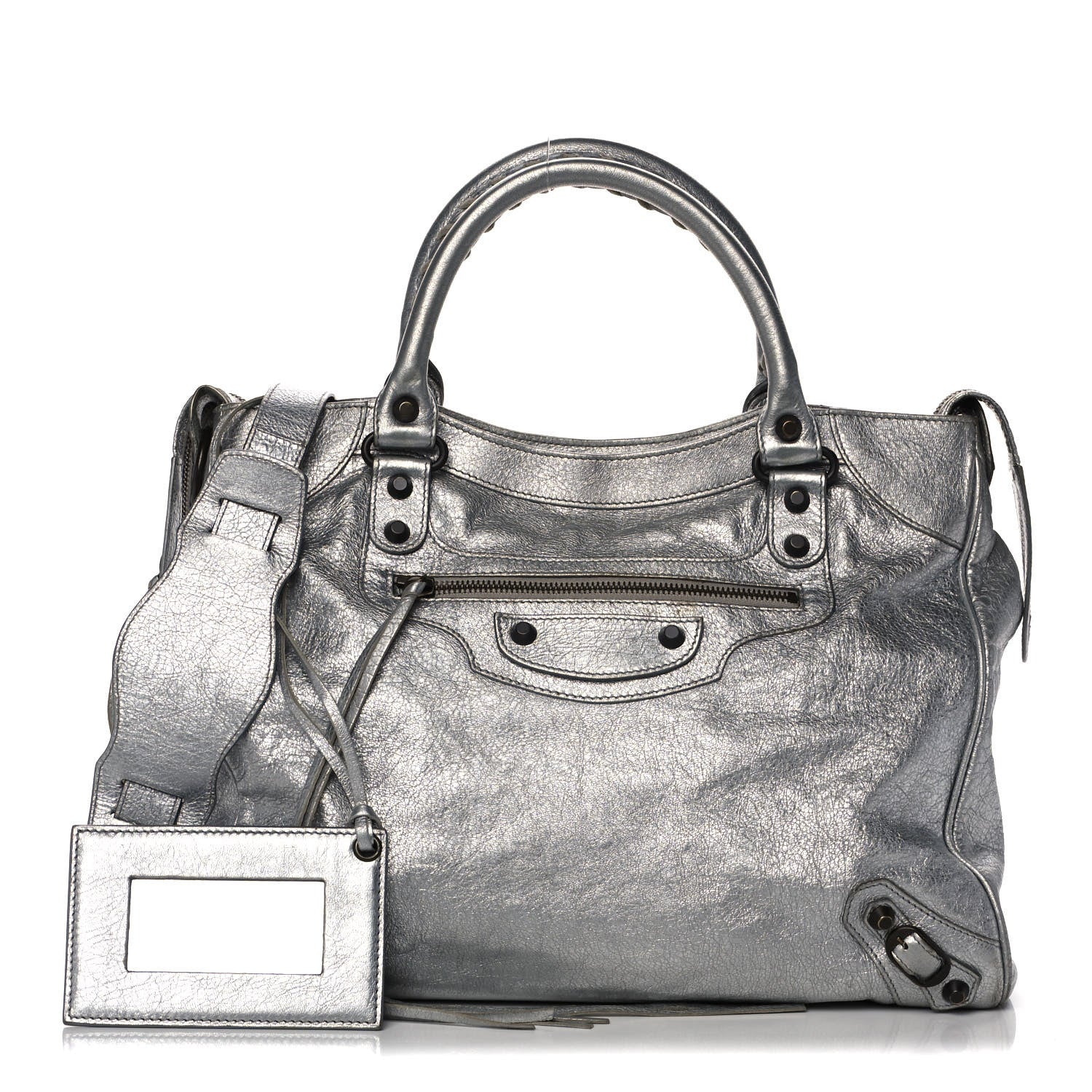 Balenciaga Metallic Agneau Classic Hardware Velo Gris Aluminum 1 of 13