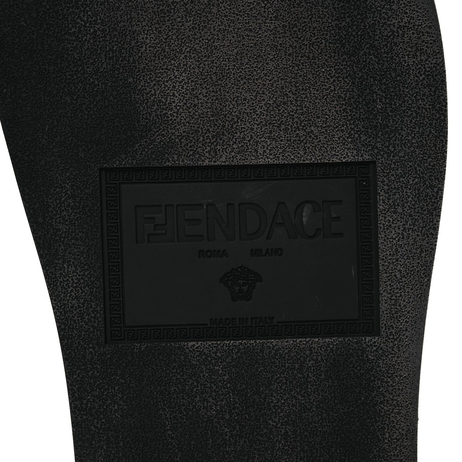 Fendi X VERSACE Rubber Logo Slide Sandals 38 Black 7 of 15