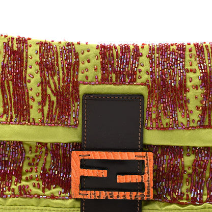 Fendi Satin Snakeskin Beaded Baguette Multicolor 7 of 10