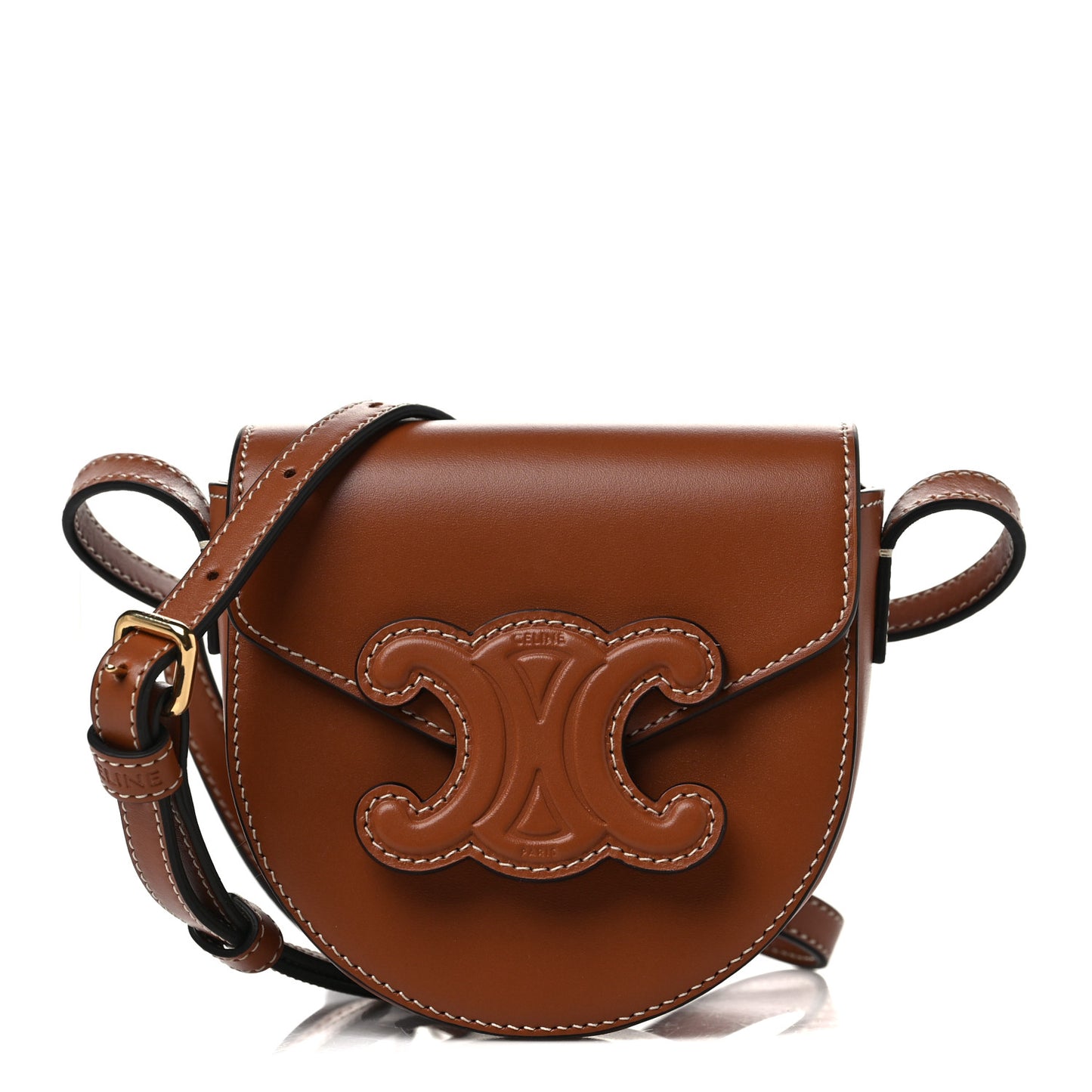 Smooth Calfskin Triomphe Mini Besace Crossbody Tan