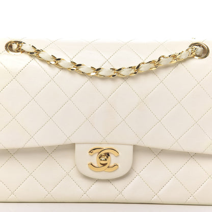 Chanel Lambskin Quilted Medium Double Flap White 11 of 13