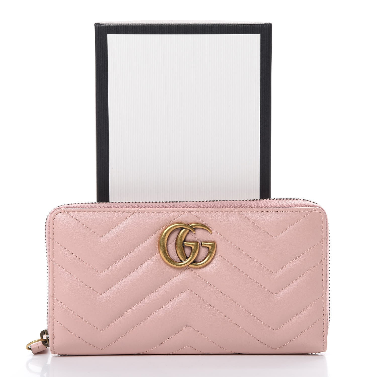 Gucci Calfskin Matelasse GG Marmont Zip Around Organizer Wallet Perfect Pink 7 of 7