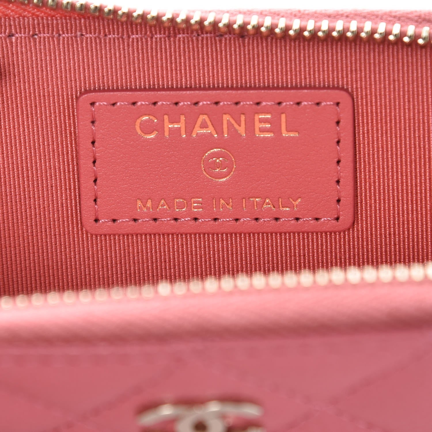 Chanel Metallic Caviar Quilted Key Holder Case Pink 6 of 8
