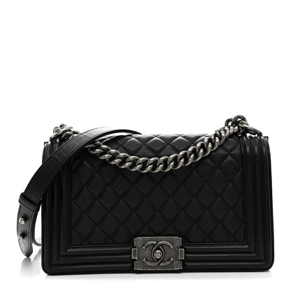 Chanel Lambskin Quilted Medium Boy Flap Black 1 of 13