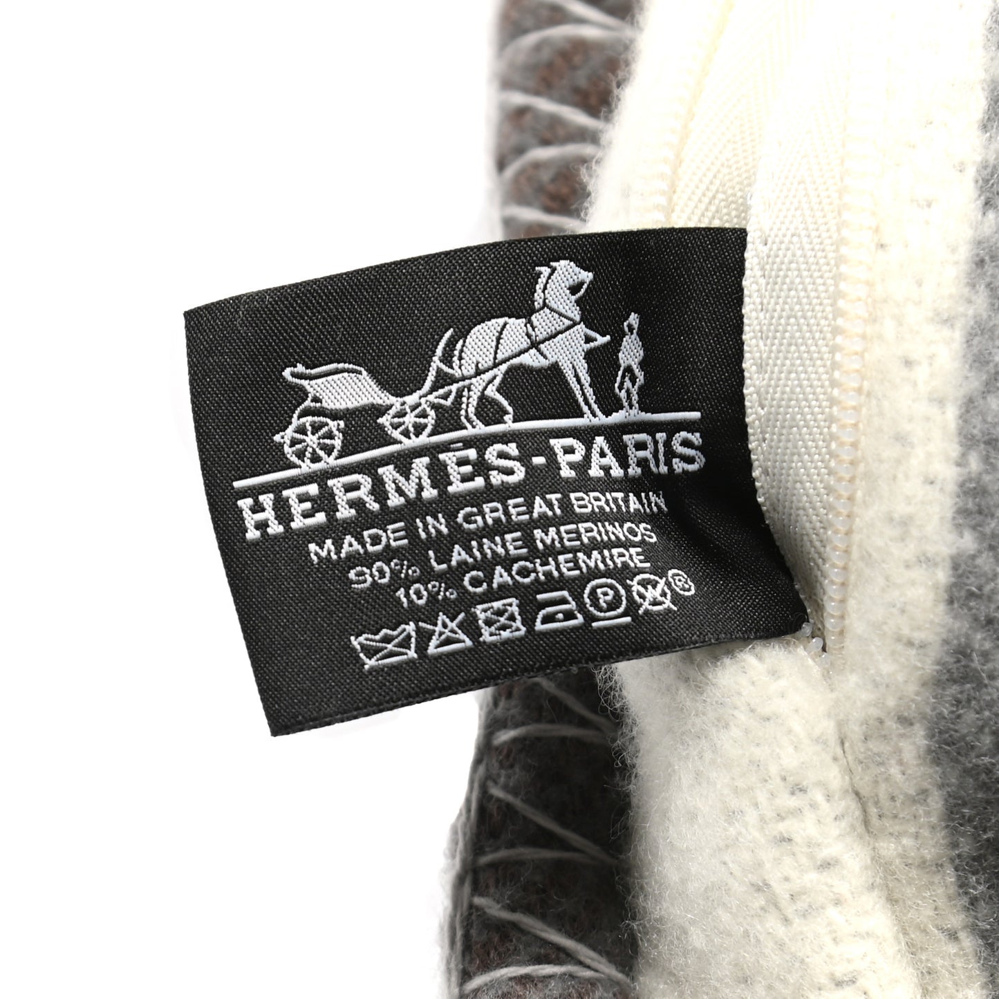 Wool Cashmere Avalon Vibration Pillow PM Ecru Gris
