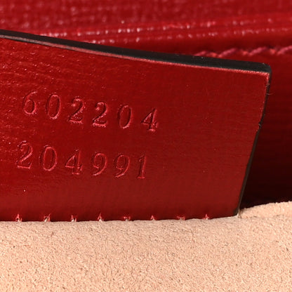 Gucci GG Supreme Monogram Azalea Calfskin Horsebit 1955 Shoulder Bag Beige Ebony New Cherry Red 7 of 10