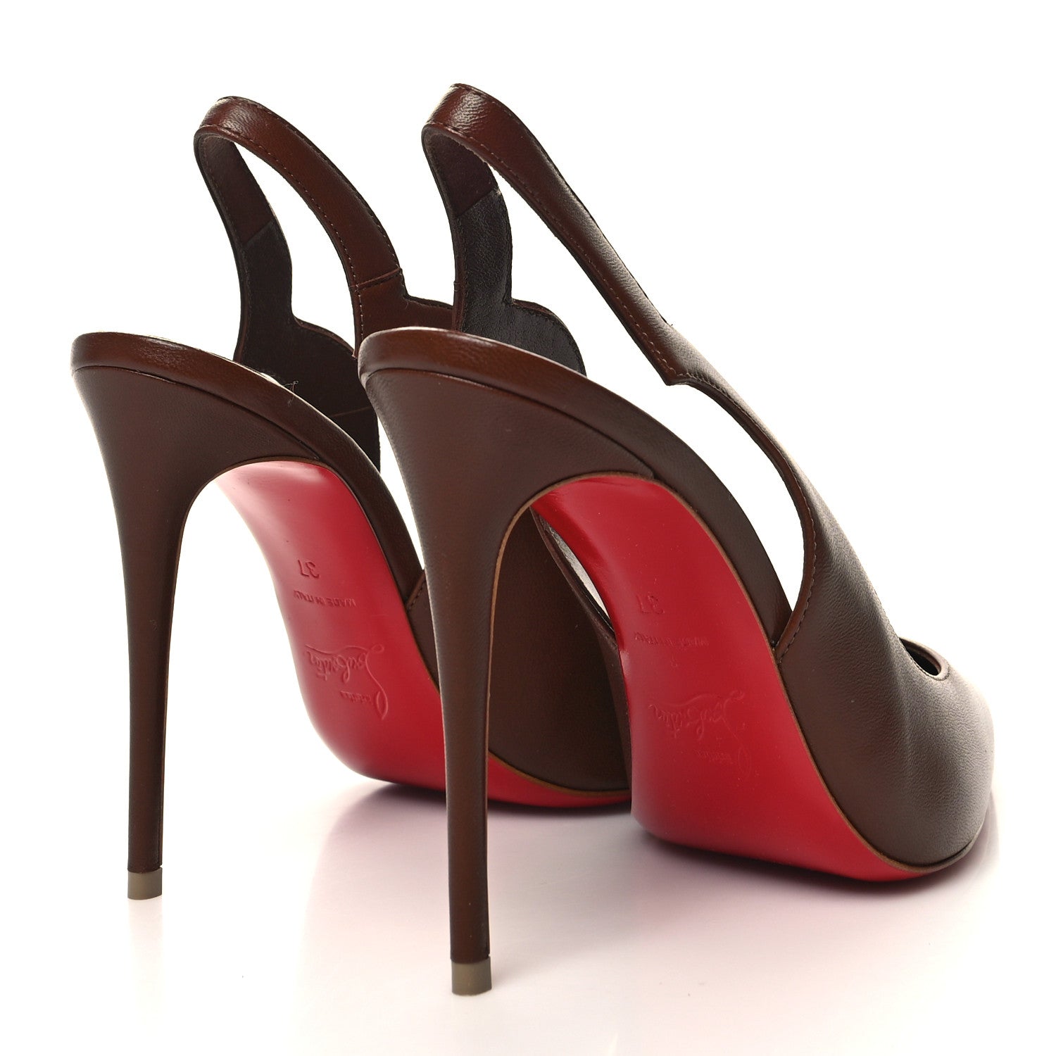 Christian Louboutin Calfskin Hot Chick Slingback 100 Pumps 37 Nude 6 4 of 8