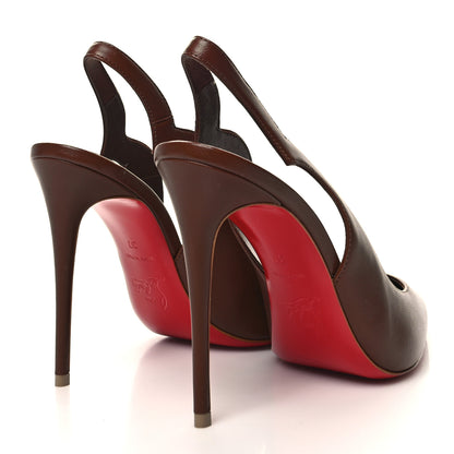Christian Louboutin Calfskin Hot Chick Slingback 100 Pumps 37 Nude 6 4 of 8