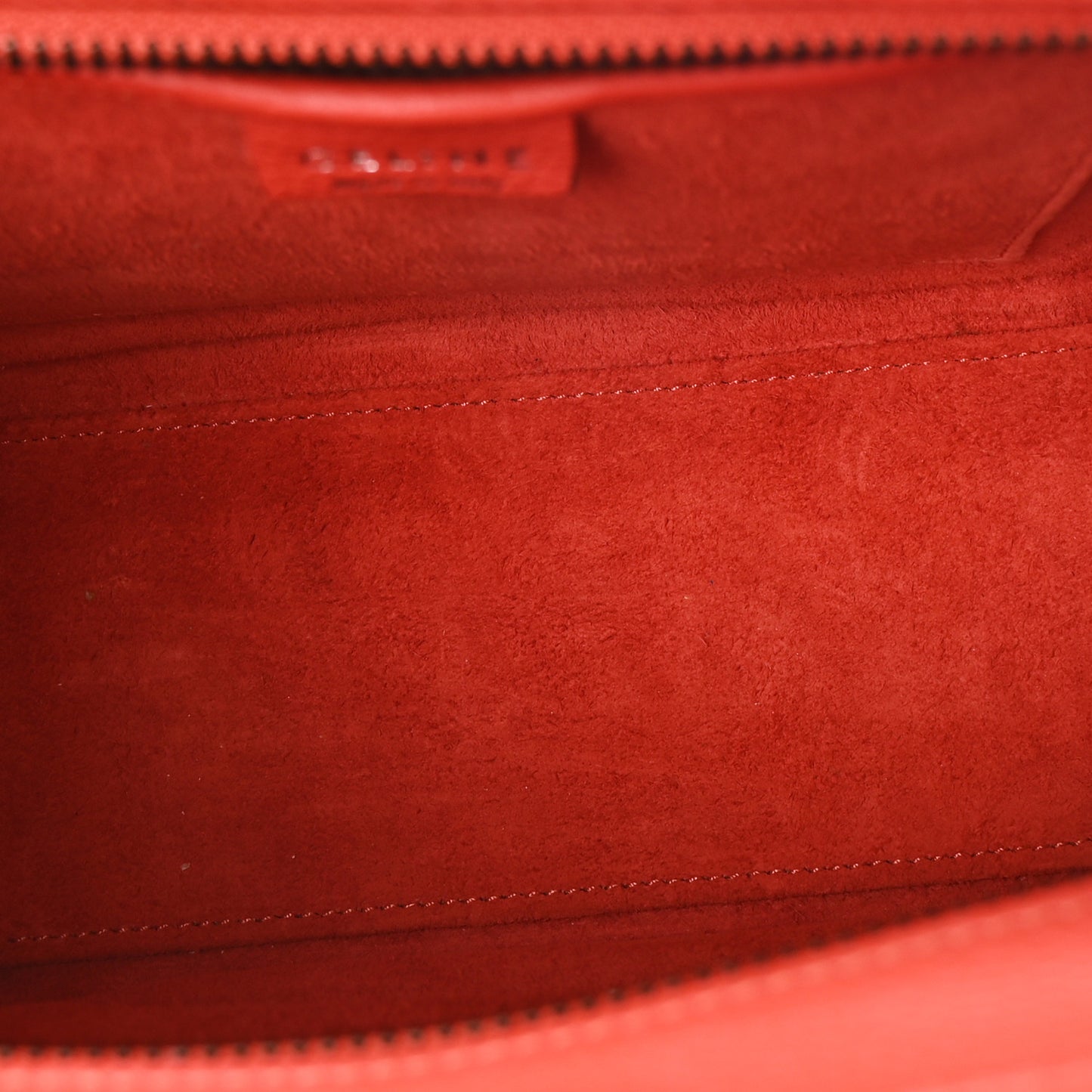Drummed Calfskin Nano Luggage Vermillion
