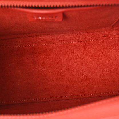 Celine Drummed Calfskin Nano Luggage Vermillion 5 of 10
