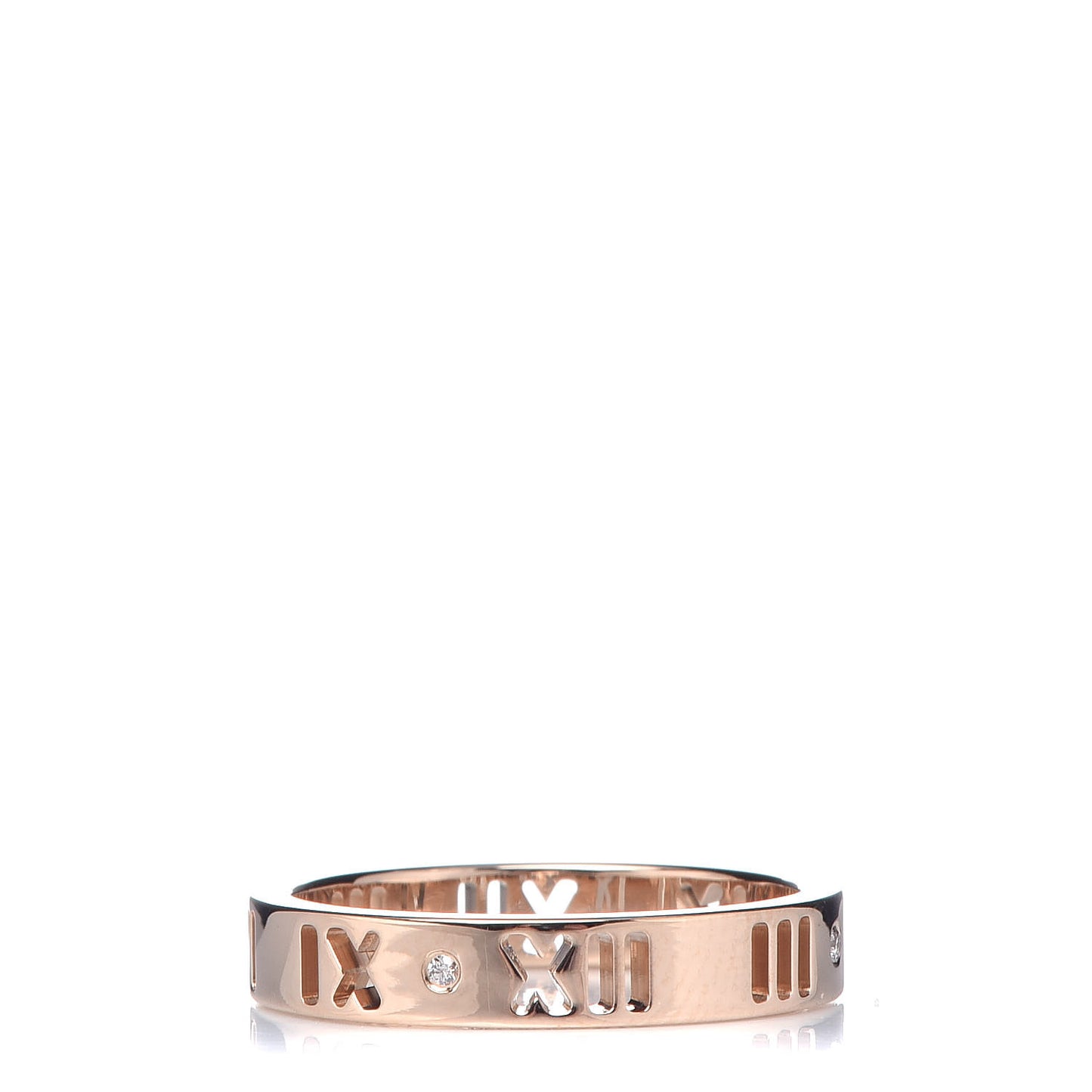 18K Rose Gold Diamond Atlas Pierced Ring 50 5.25