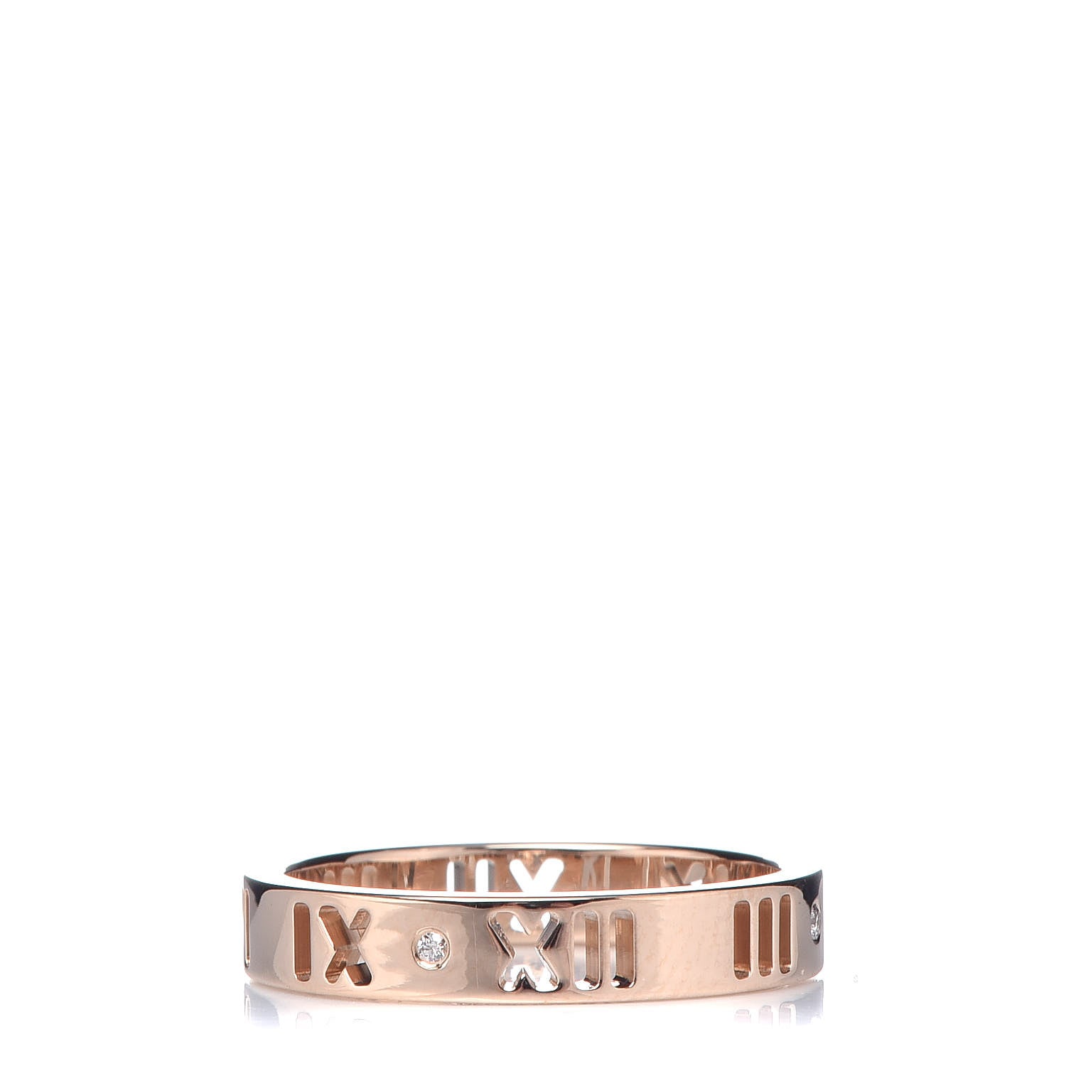 Tiffany 18K Rose Gold Diamond Atlas Pierced Ring 50 5.25 3 of 5