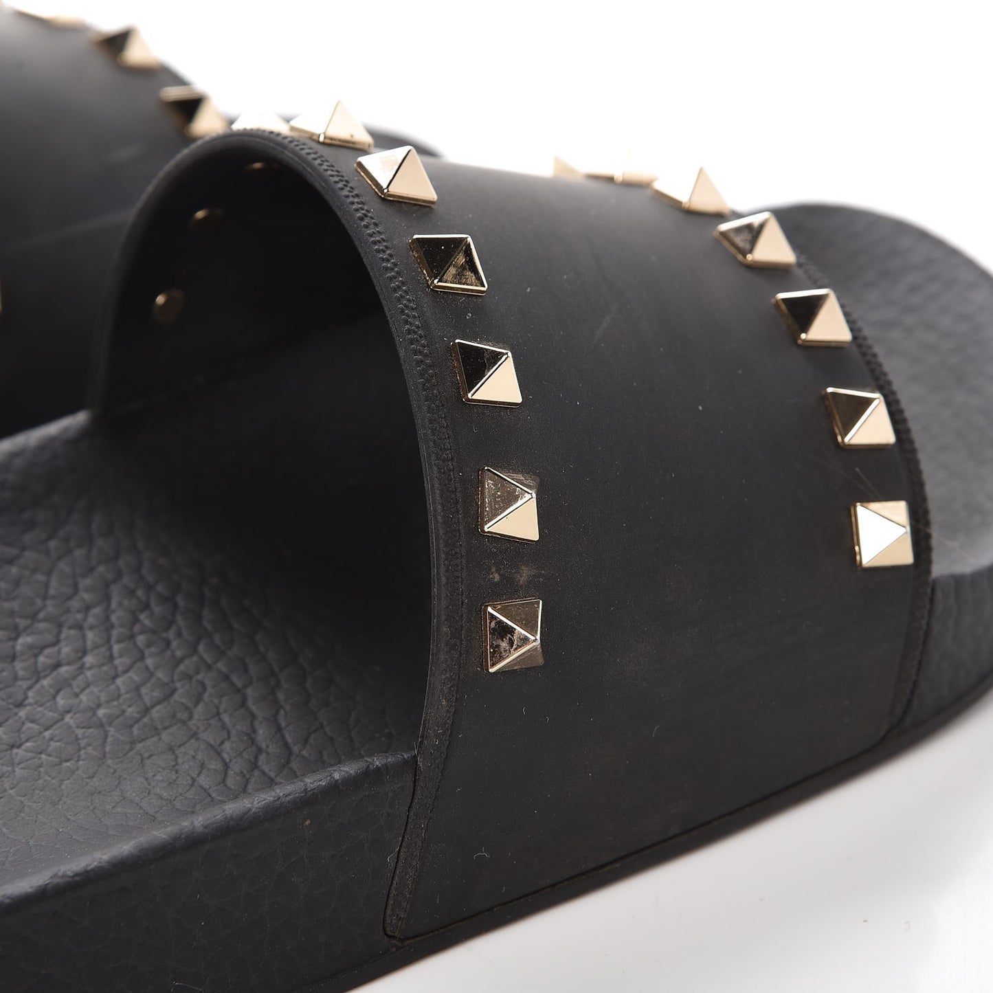 Rubber Rockstud Slide Sandals 39 Black