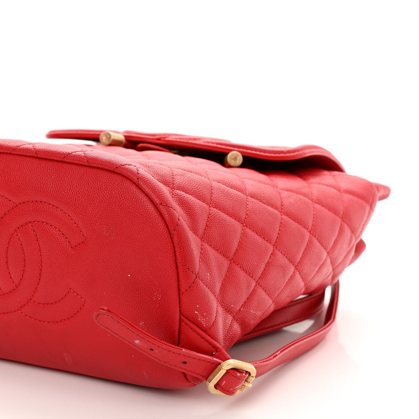 Caviar Quilted Filigree Backpack Red