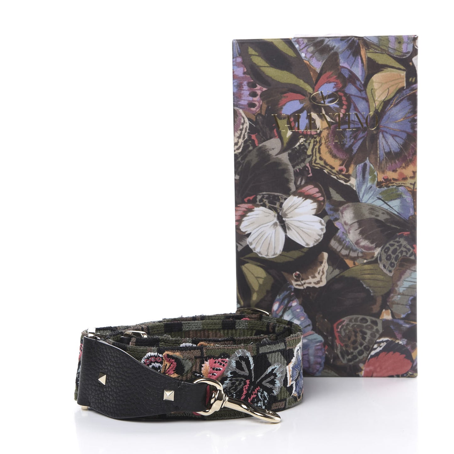 Canvas Camubutterfly Rockstud Guitar Strap Multicolor