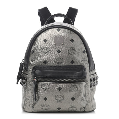 MCM Metallic Visetos Studded X-Mini Bebe Boo Backpack Silver 1 of 15