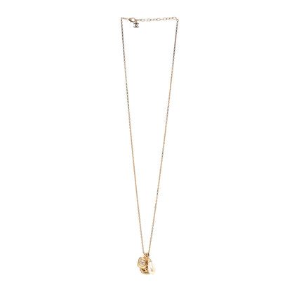 Chanel Crystal Pearl Necklace Gold 3 of 6