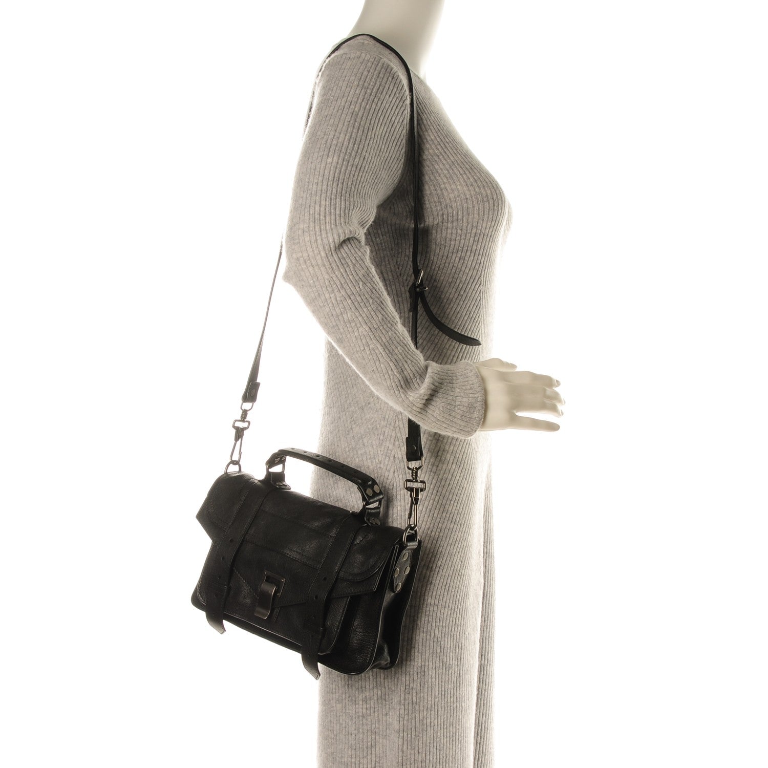 Proenza Schouler Lambskin Tiny PS1 Satchel Black 2 of 7