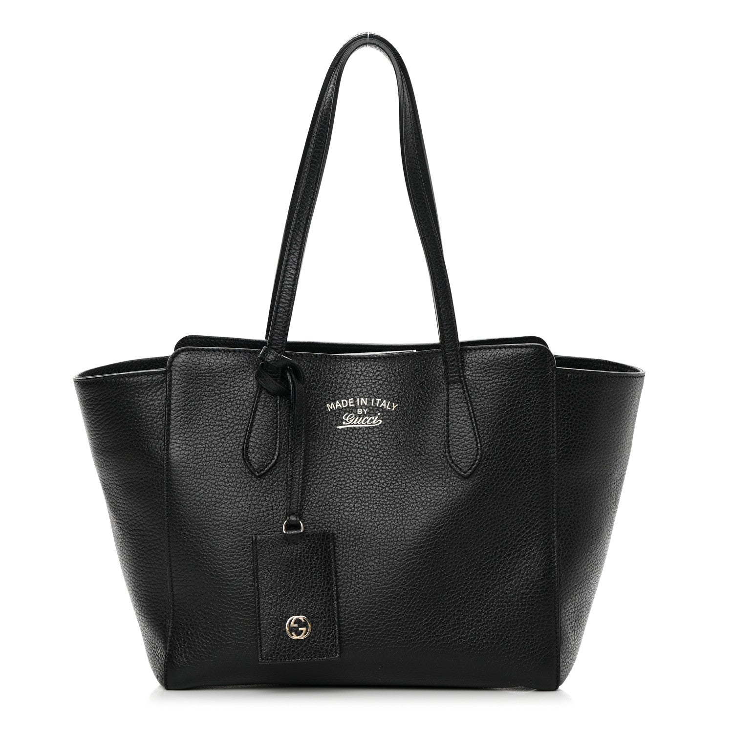 Gucci Pebbled Calfskin Small Swing Tote Black 1 of 10