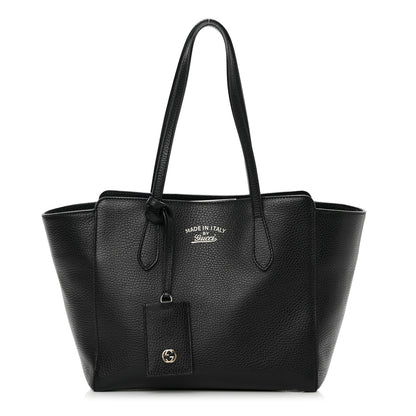 Gucci Pebbled Calfskin Small Swing Tote Black 1 of 10