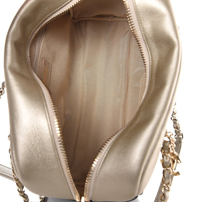 Chanel Caviar Iridescent Calfskin Duo Bowling Bag Black Light Gold 5 of 8