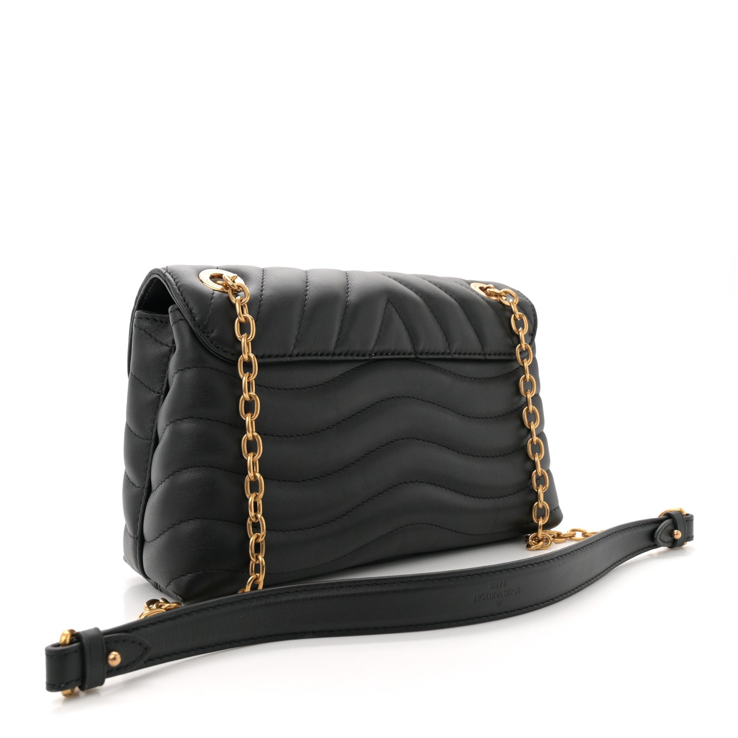 Calfskin LV New Wave Chain Bag Black