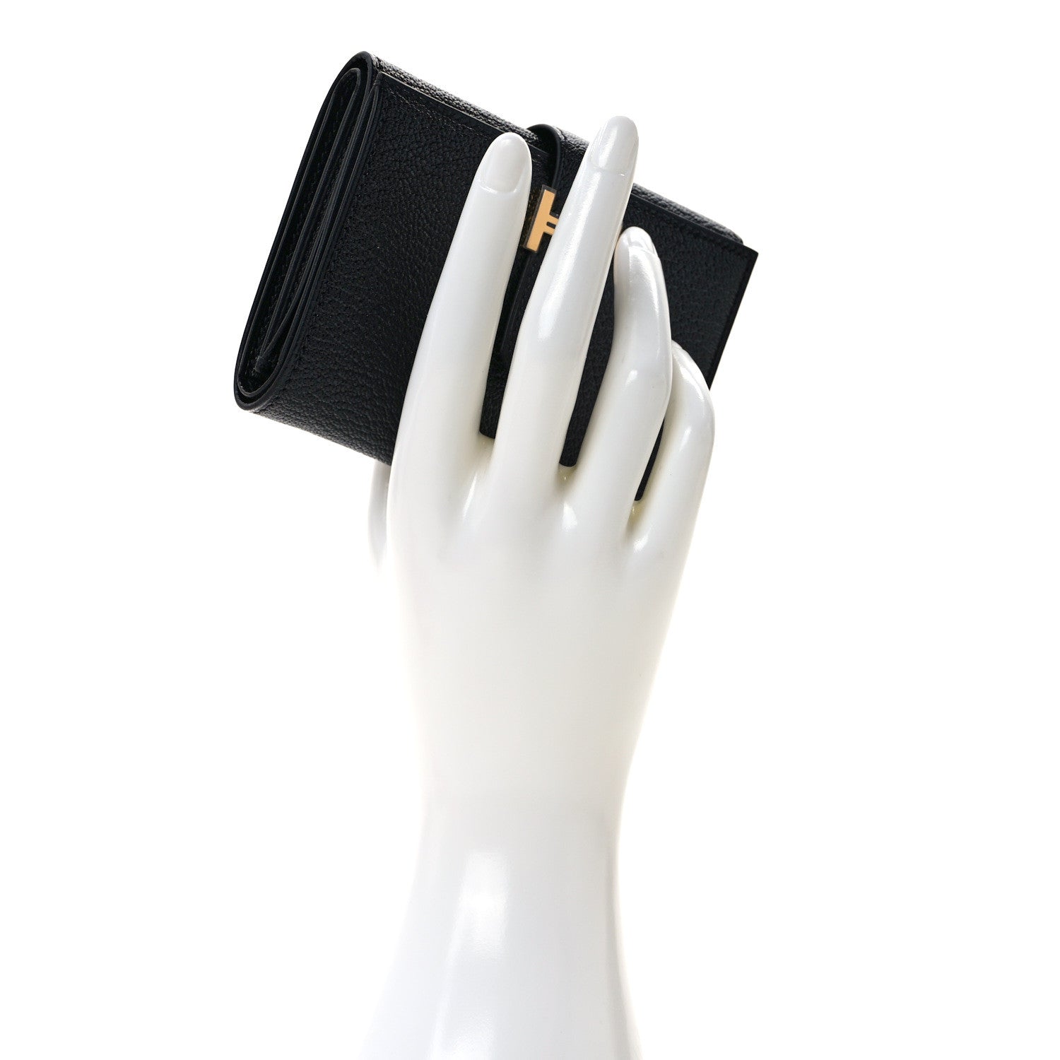 Hermes Epsom Tri-Fold Compact Bearn Wallet Black 2 of 9