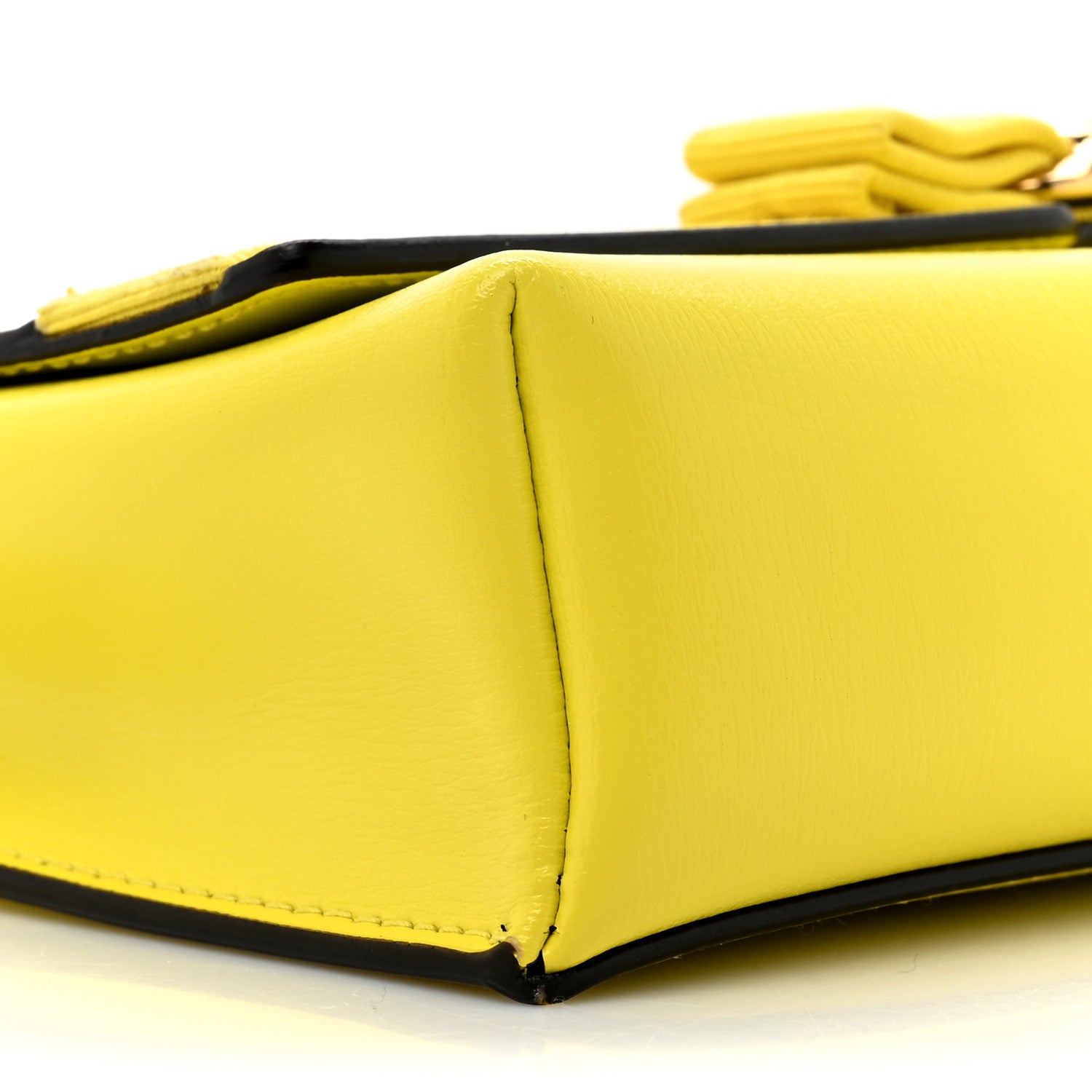 Salvatore Ferragamo Calfskin Vara Bow Wallet On Strap Yellow 11 of 13