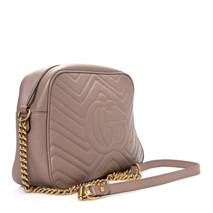 Gucci Calfskin Matelasse Medium GG Marmont Chain Shoulder Bag Porcelain Rose 3 of 10