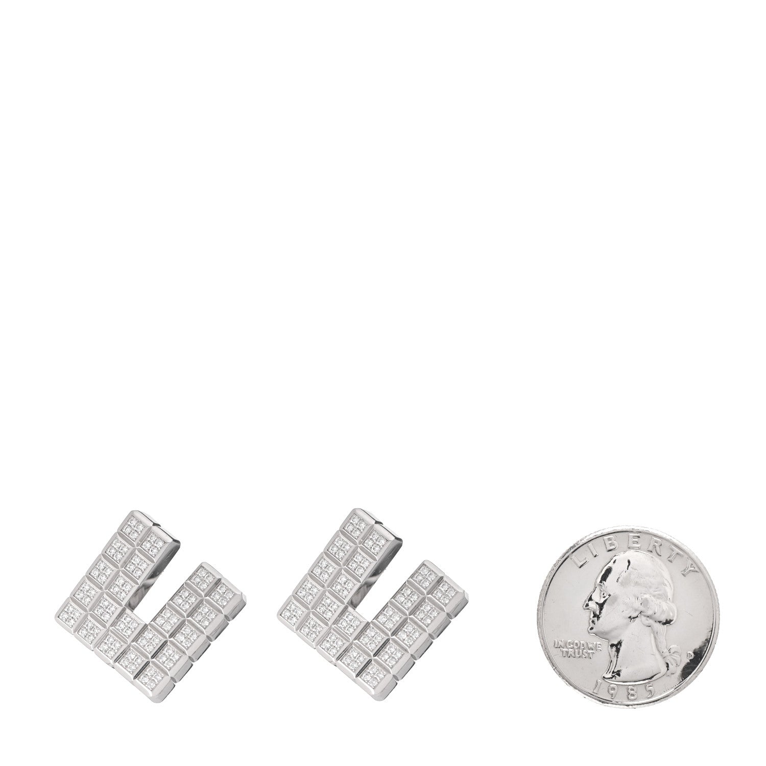 Chopard 18K White Gold Diamond Ice Cube Clip-On Earrings 2 of 5