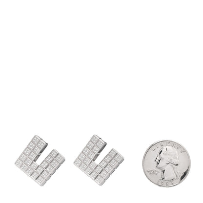 Chopard 18K White Gold Diamond Ice Cube Clip-On Earrings 2 of 5