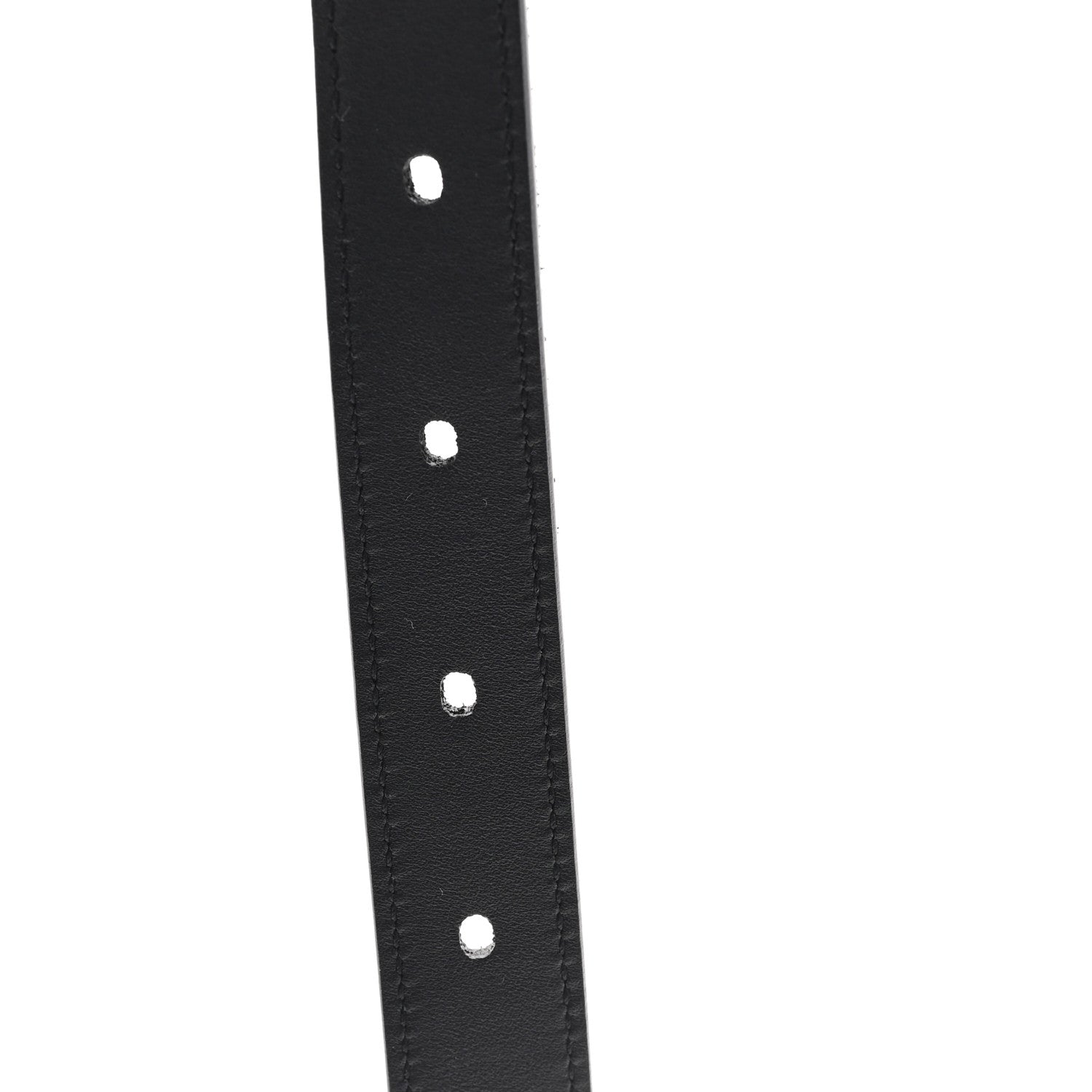 Saint Laurent Suede Monogram Cassandre Extra Thin Square Buckle Belt 75 30 Black 3 of 5