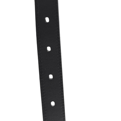 Saint Laurent Suede Monogram Cassandre Extra Thin Square Buckle Belt 75 30 Black 3 of 5