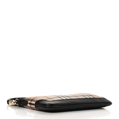 Burberry Haymarket Check Small Peyton Crossbody Clutch Bag Chocolate 4 of 12
