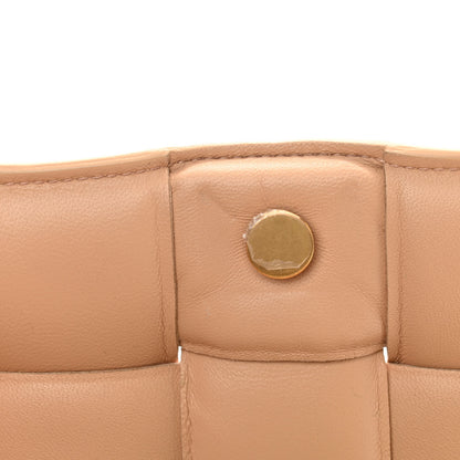 Bottega Veneta Lambskin Maxi Intreccio Padded Chain Cassette Crossbody Bag Almond 14 of 17