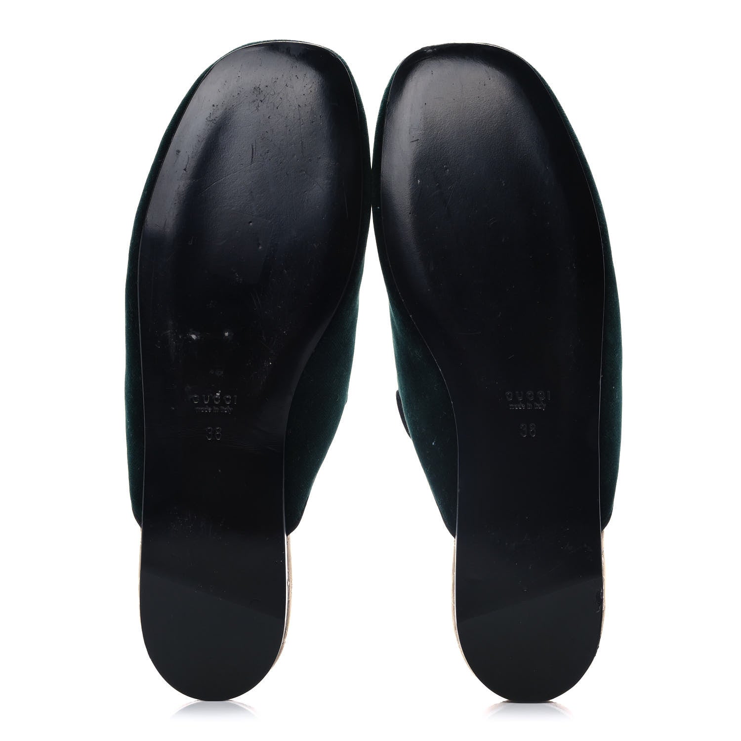Gucci Velvet Crystal Snake Embroidered Womens Slippers 38 Dark Green 6 of 12